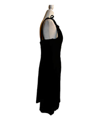 Rayon Black Dress tied shoulder straps