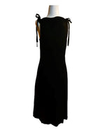 Rayon Black Dress tied shoulder straps